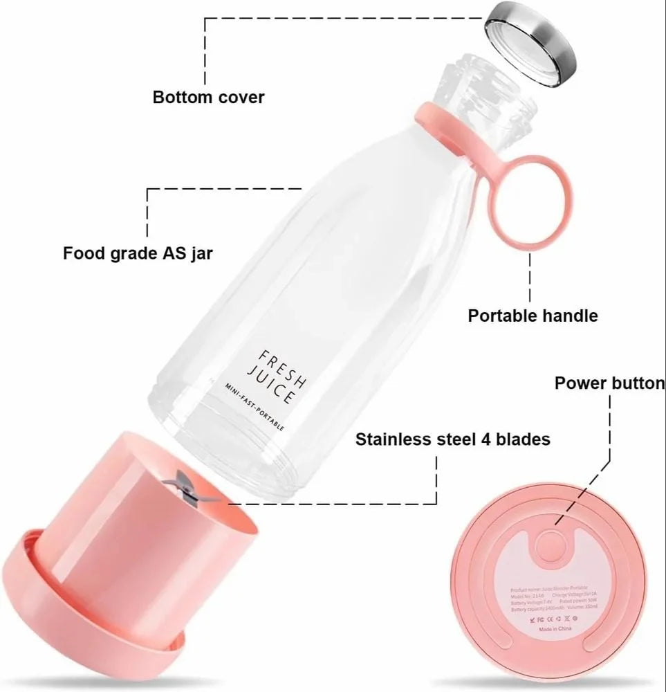 Portable Mini Juicer Bottle, 300 ml
